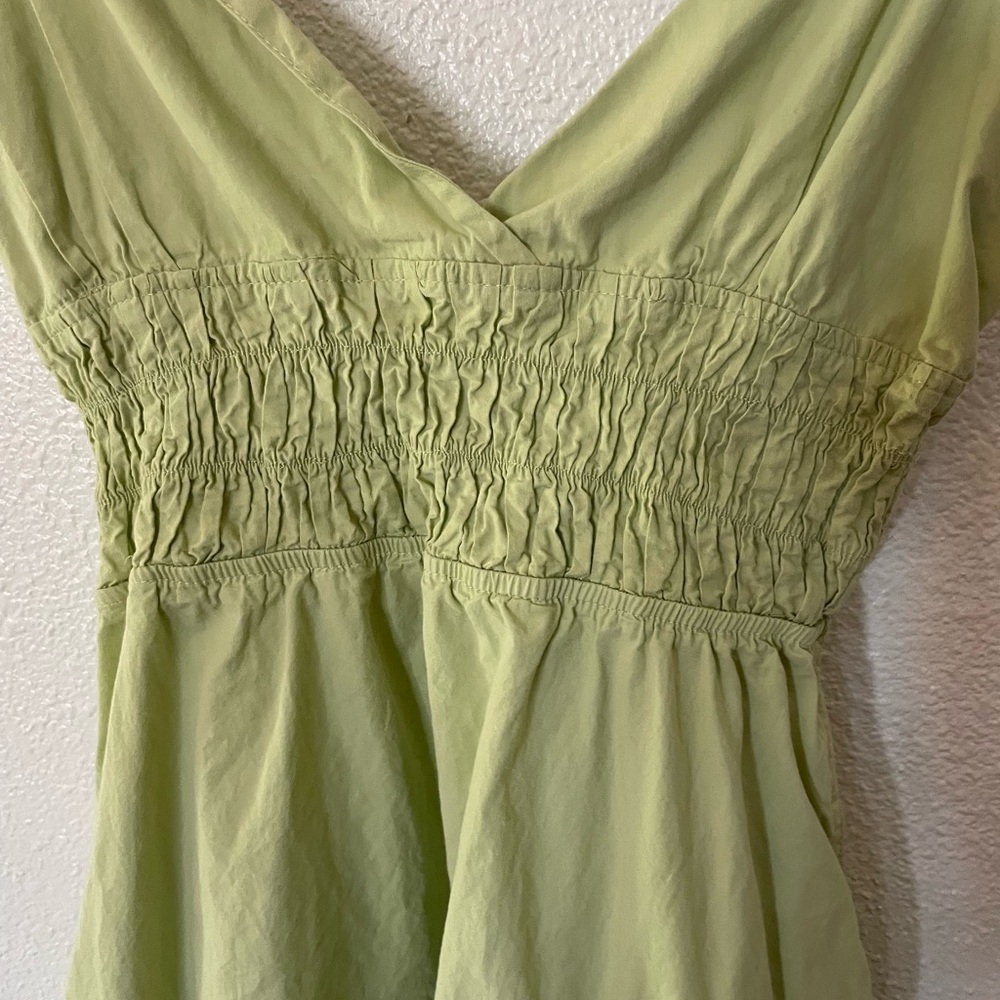 Altar'd State Light Green Midi 100% Cotton Dress Size Small w/ Pockets - Picture 2 of 7